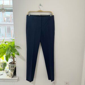Theory Blue Wool Blend Straight Pleated Front Trouser Pants Size 4